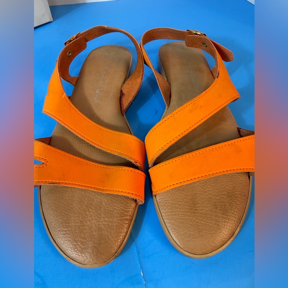 Hannah Bright Orange Strappy Sandals